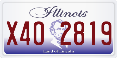 IL license plate X402819