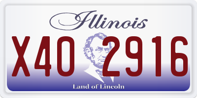IL license plate X402916