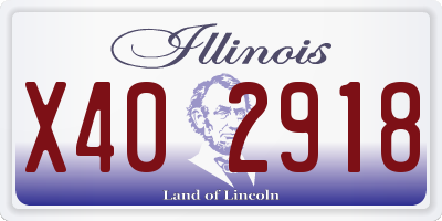 IL license plate X402918