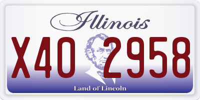 IL license plate X402958