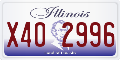 IL license plate X402996