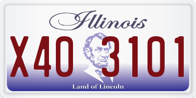 IL license plate X403101