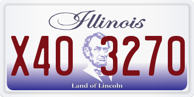 IL license plate X403270