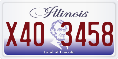IL license plate X403458