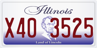 IL license plate X403525