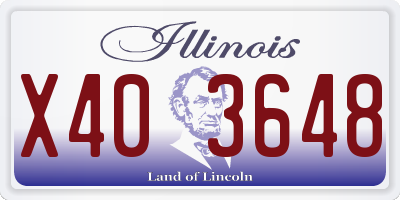 IL license plate X403648