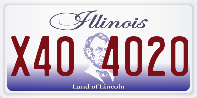 IL license plate X404020