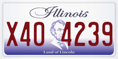 IL license plate X404239