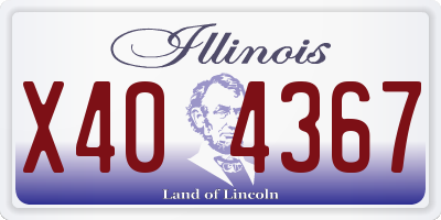 IL license plate X404367