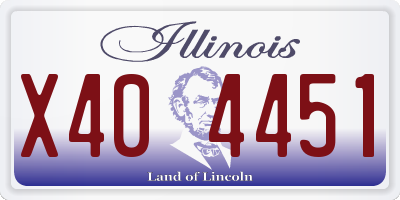 IL license plate X404451