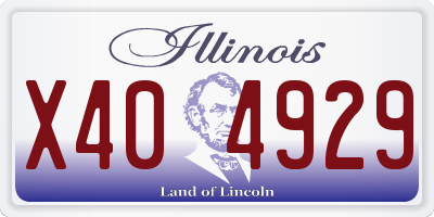 IL license plate X404929