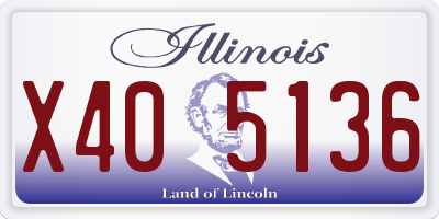 IL license plate X405136