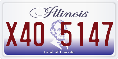 IL license plate X405147