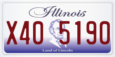IL license plate X405190
