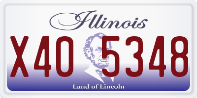 IL license plate X405348