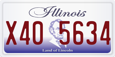 IL license plate X405634