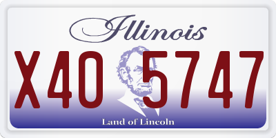 IL license plate X405747
