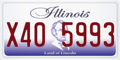 IL license plate X405993
