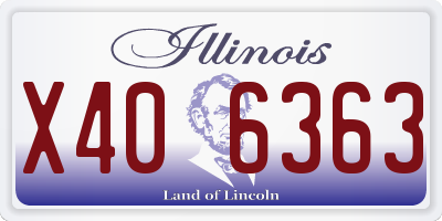 IL license plate X406363