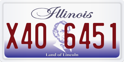 IL license plate X406451