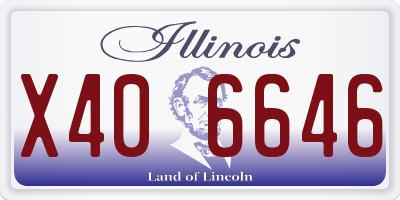 IL license plate X406646