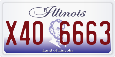IL license plate X406663