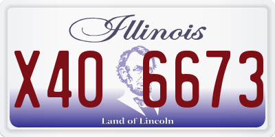 IL license plate X406673