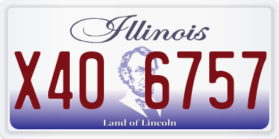 IL license plate X406757
