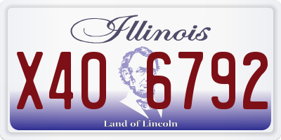 IL license plate X406792