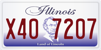 IL license plate X407207