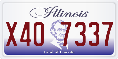 IL license plate X407337