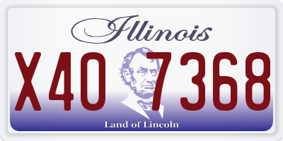 IL license plate X407368