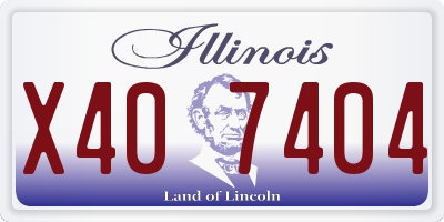 IL license plate X407404