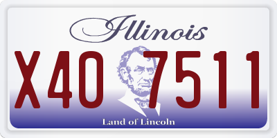 IL license plate X407511