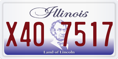 IL license plate X407517