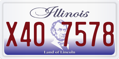 IL license plate X407578