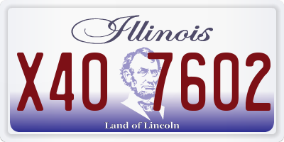 IL license plate X407602