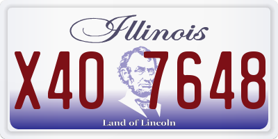 IL license plate X407648