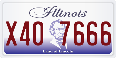 IL license plate X407666