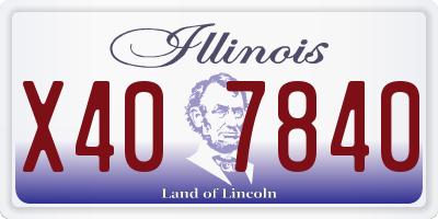 IL license plate X407840