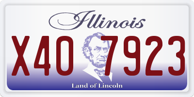 IL license plate X407923