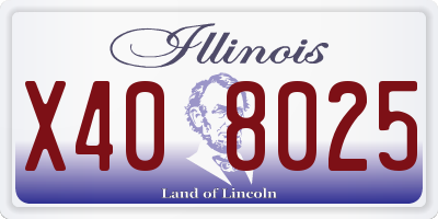 IL license plate X408025