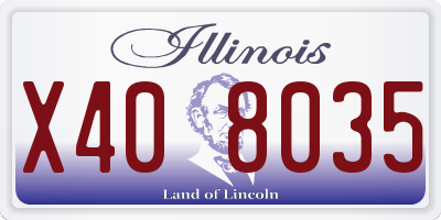 IL license plate X408035