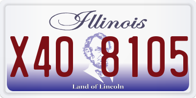 IL license plate X408105