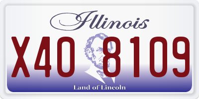 IL license plate X408109