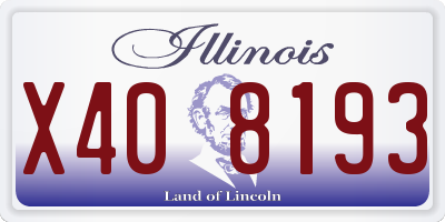 IL license plate X408193