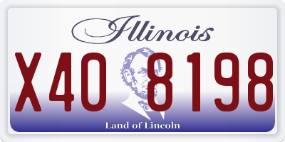 IL license plate X408198