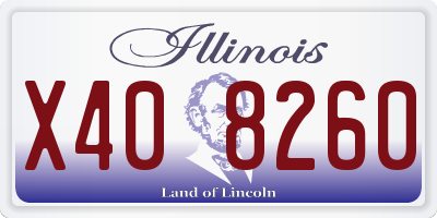IL license plate X408260