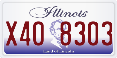 IL license plate X408303