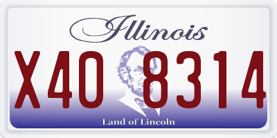IL license plate X408314